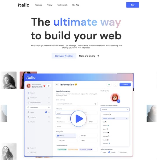 Italic Template Thumbnail Preview
