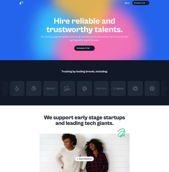 Talent Template Thumbnail Preview