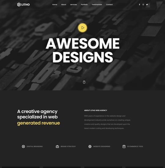 Litho ReactJS Template Thumbnail Preview