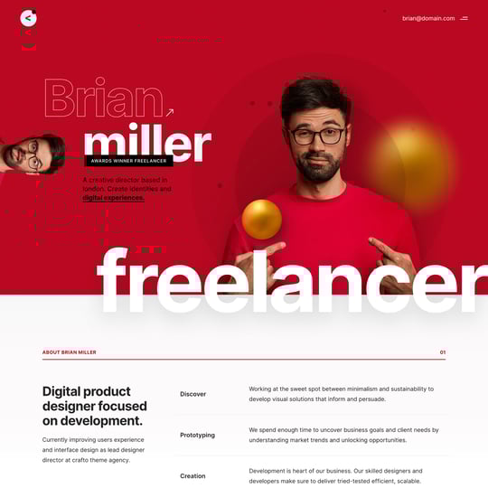 Crafto Freelancer Template Thumbnail Preview