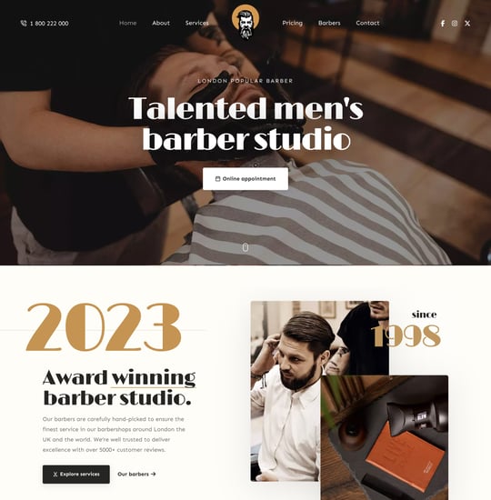 Crafto Barber Template Thumbnail Preview