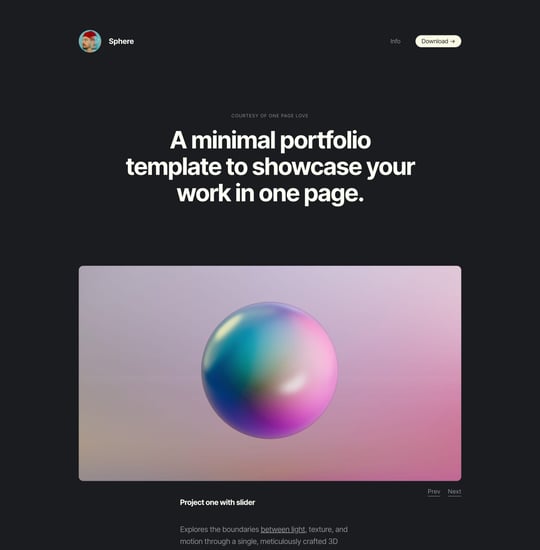 Sphere Portfolio Template Thumbnail Preview