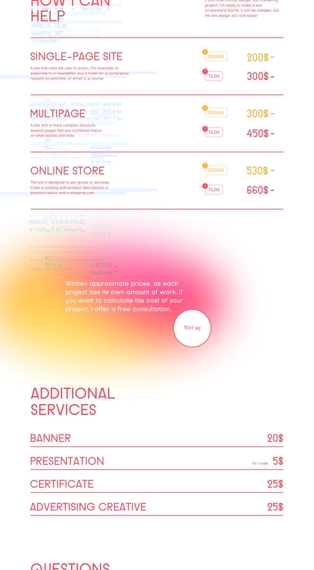 Kristina Kovzik Pricing Table Preview