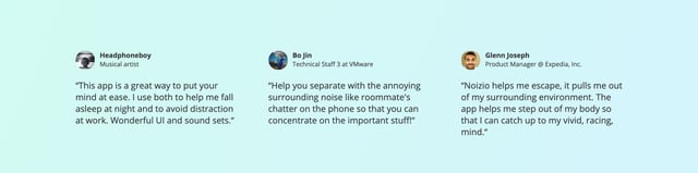 Noizio Testimonials Preview