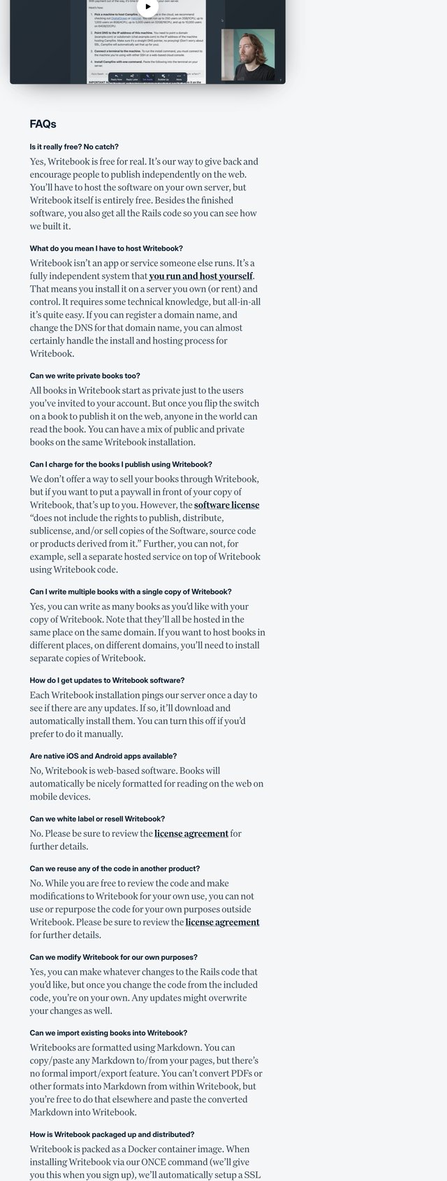 Writebook FAQ Grid Preview