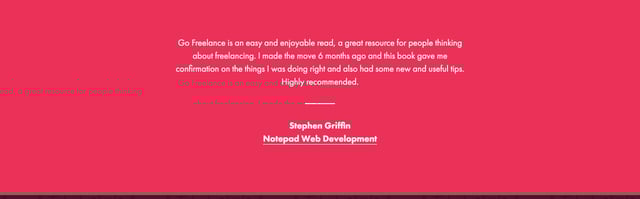 Go Freelance eBook Testimonials Preview