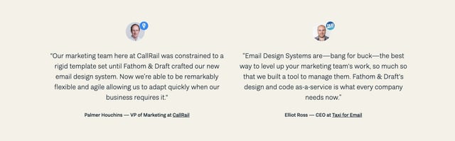 Email Design Systems Testimonials Preview
