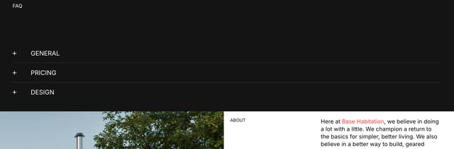 Base Habitation FAQ Accordion Preview