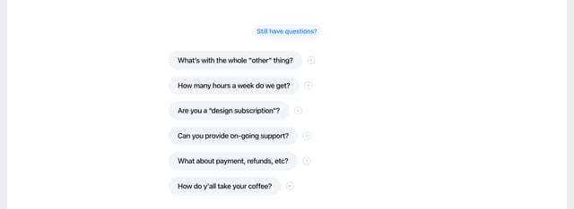 The Other Design Co. FAQ Accordion Preview