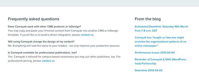 Camayak FAQ Grid Preview