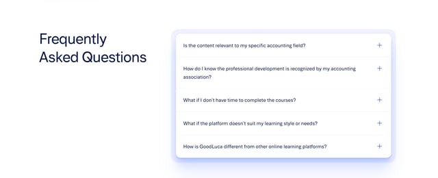 GoodLuca FAQ Accordion Preview