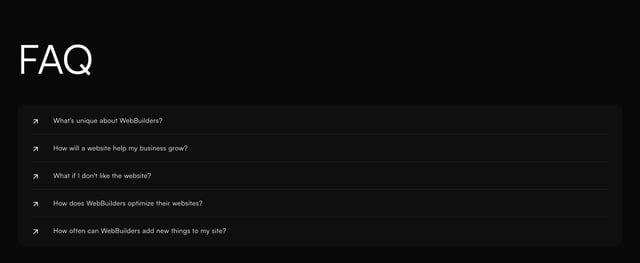WebBuilders FAQ Accordion Preview