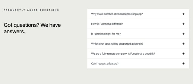 Functional FAQ Accordion Preview