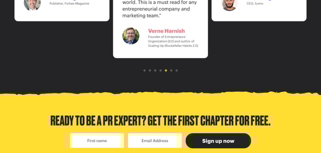 Free PR Book Testimonial Slider Preview