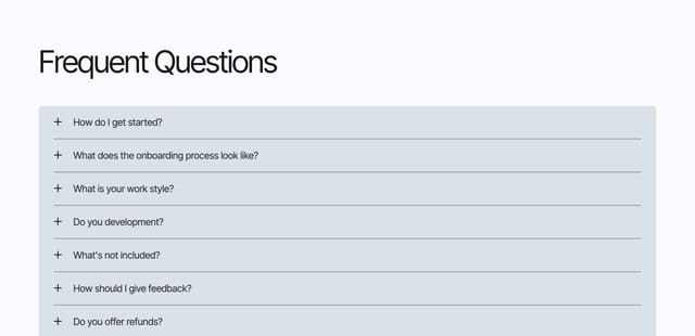 Evan Place FAQ Accordion Preview