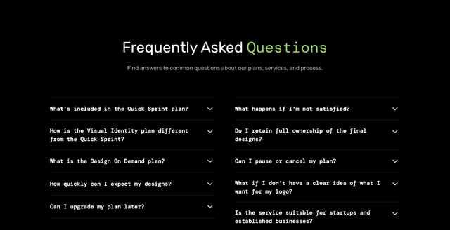 Logomark FAQ Accordion Preview