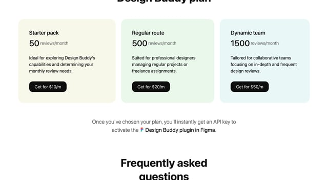 Design Buddy Pricing Table Preview