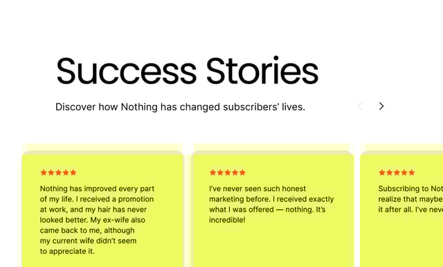 Nothing Testimonial Slider Preview