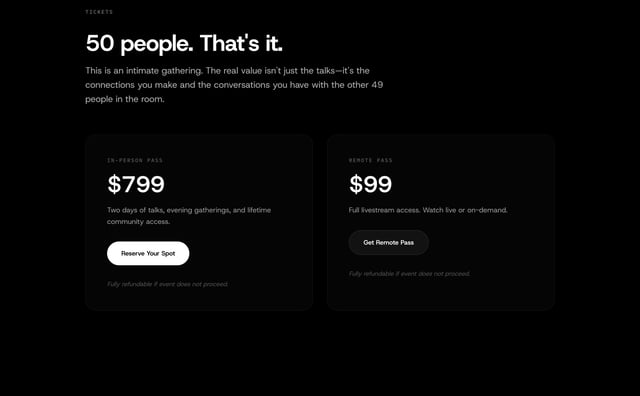 Tokyo Design Forum Pricing Table Preview