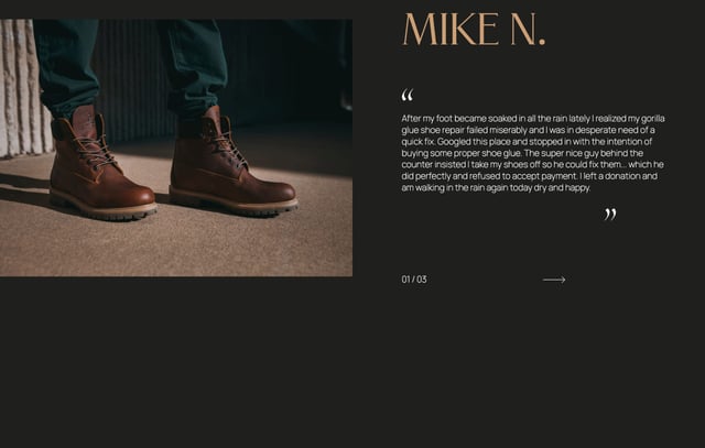 Express Shoe Repair Testimonial Slider Preview