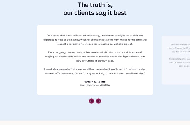 Holy Moly Creative Studio Testimonial Slider Preview