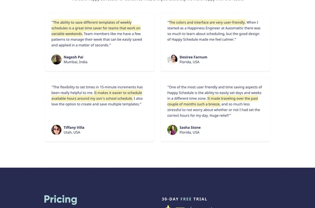 Happy Tools Testimonials Preview