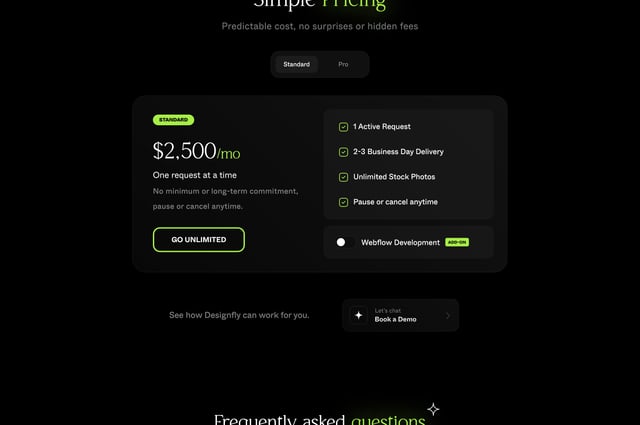 Designfly Pricing Table Preview