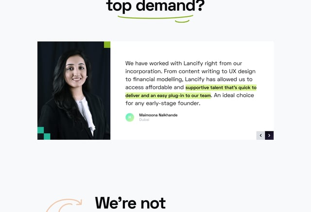 Lancify Testimonial Slider Preview