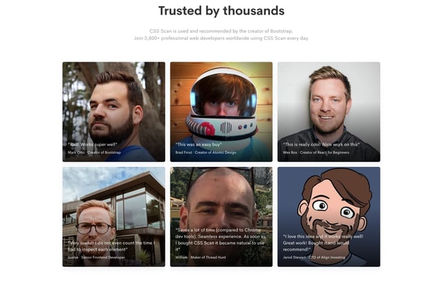 CSS Scan Testimonials Preview