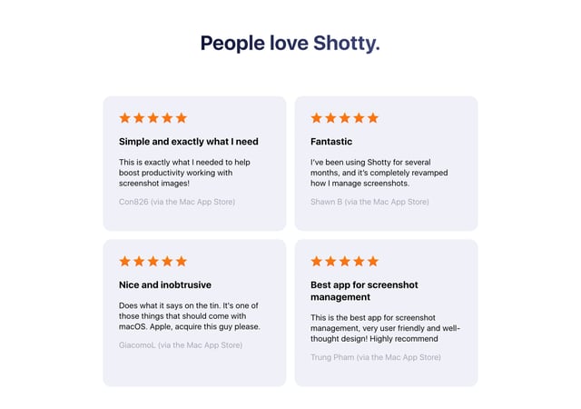 Shotty Testimonials Preview