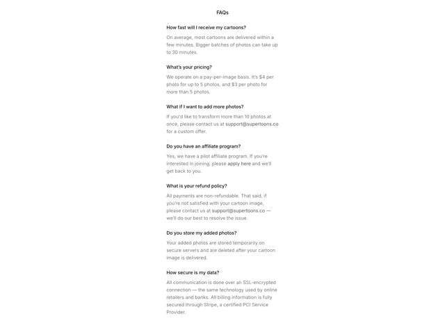 Supertoons FAQ Grid Preview