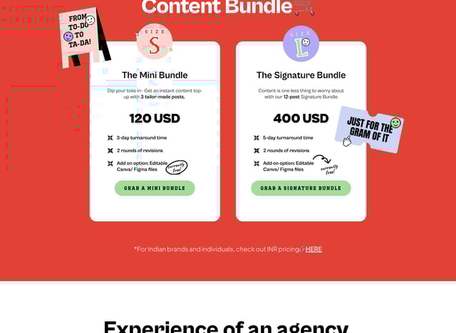 Content On Demand Pricing Table Preview