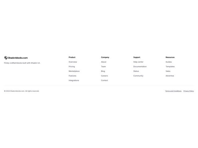 Looking for coded Big Footer sections to copy-paste? We recommend Shadcnblocks
