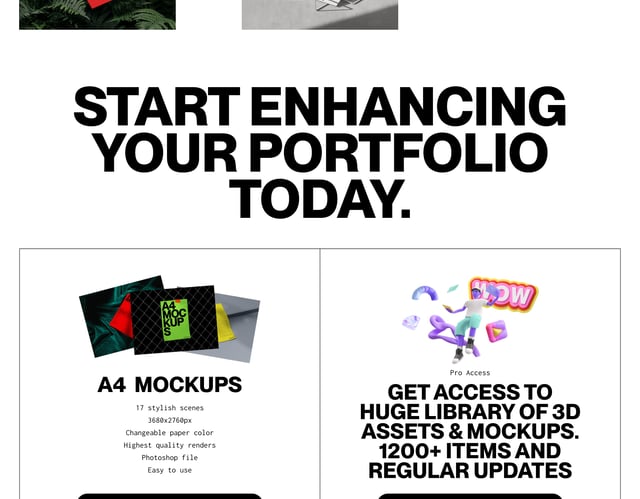 A4 Paper Mockups Pricing Table Preview