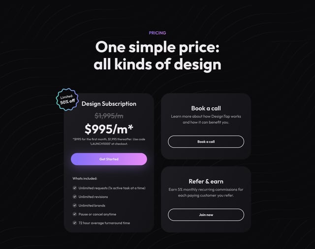 DesignTap Pricing Table Preview