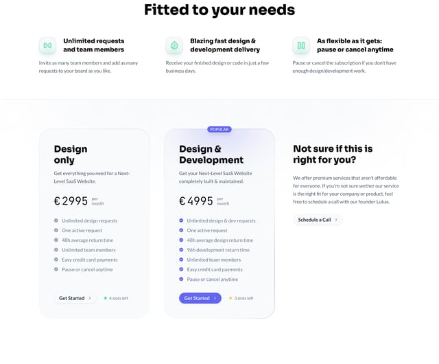 LW Works Pricing Table Preview