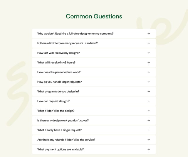 Design Mind FAQ Accordion Preview