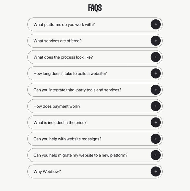 Built by Juniper FAQ Accordion Preview