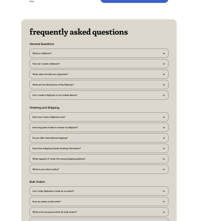 Videotoflip FAQ Accordion Preview