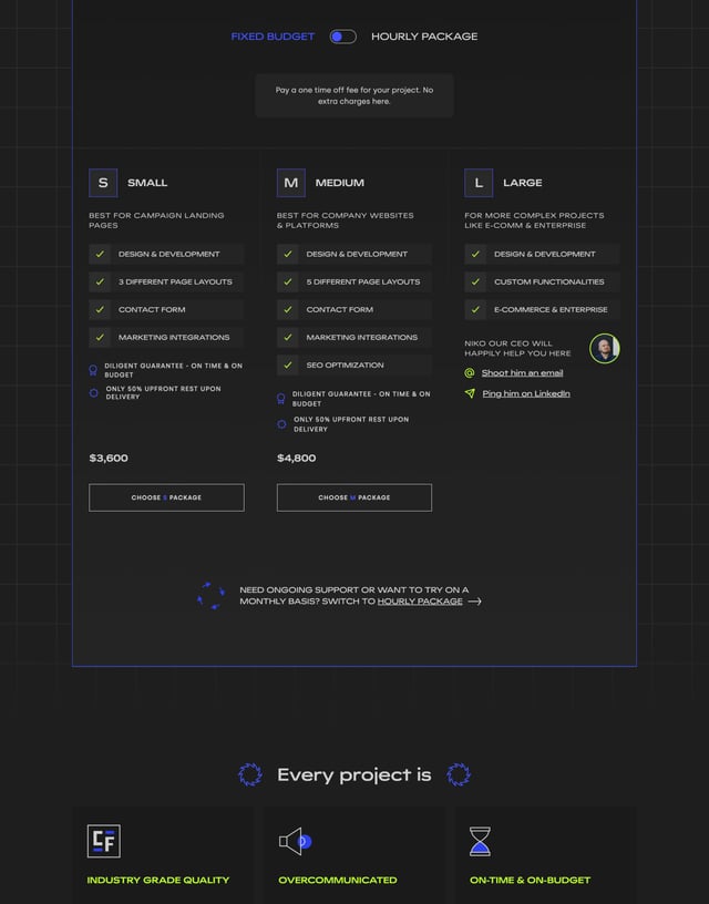 Diligent flow Pricing Table Preview