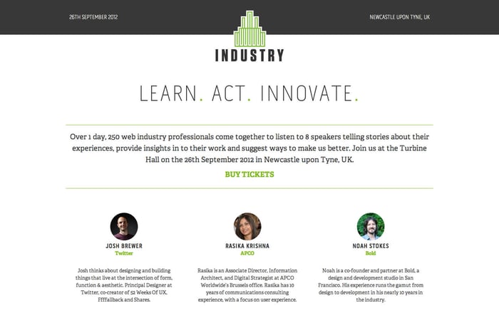 Industry Conference website preview