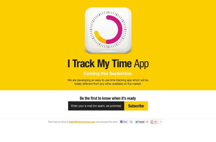iTrackMyTime iPhone app website preview