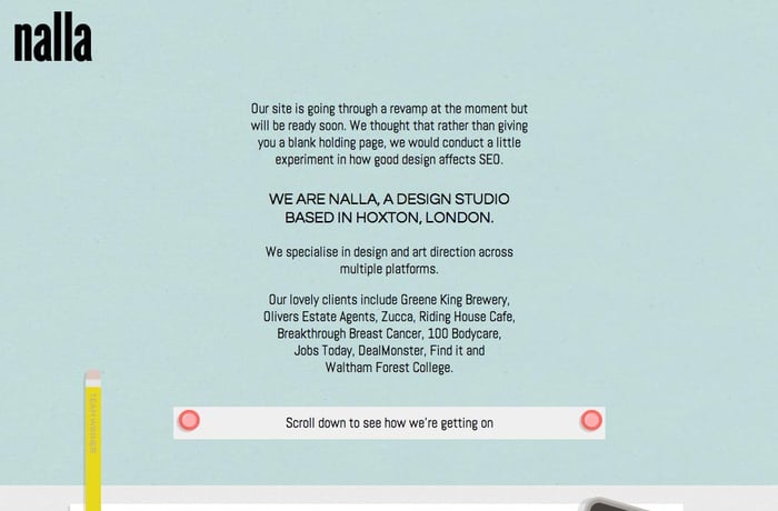 Nalla – The SEO Experiment website preview
