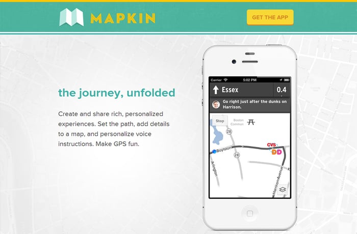 Mapkin website preview