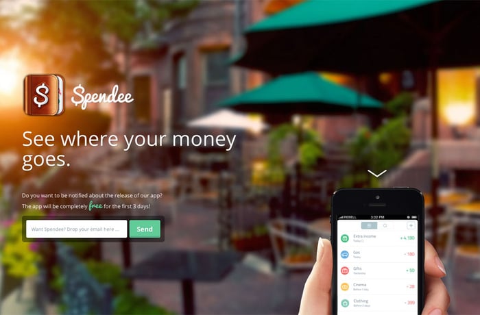 Spendee website preview
