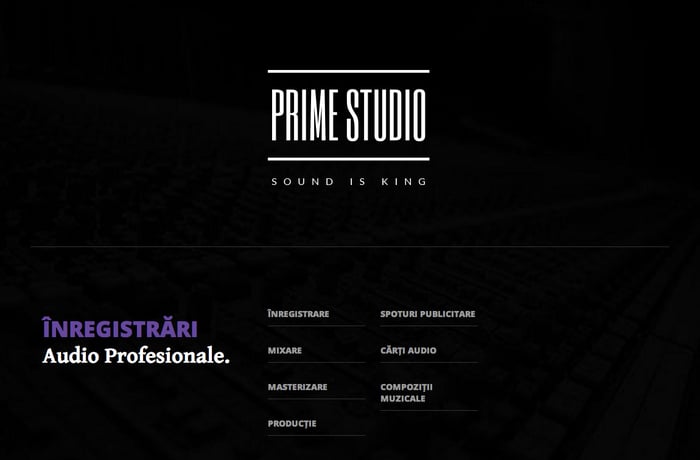 Prime Studio Recording website preview