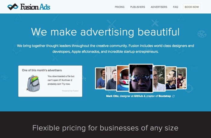 Fusion Ads website preview