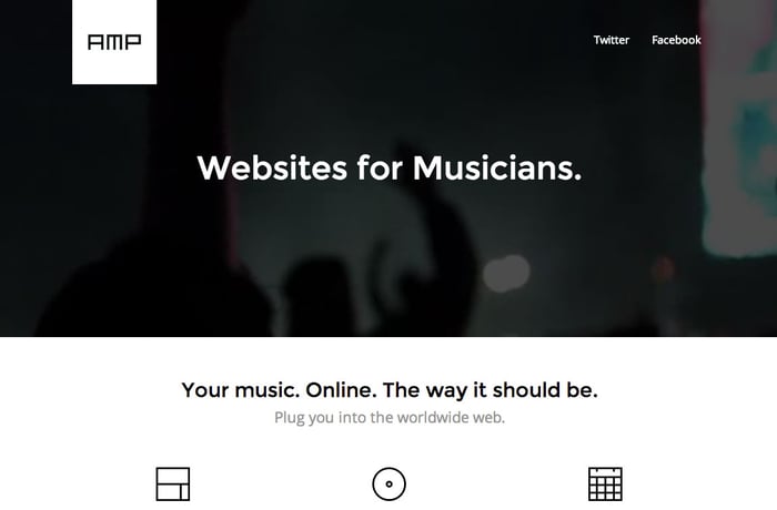 Amp – Websites for Musicians website preview