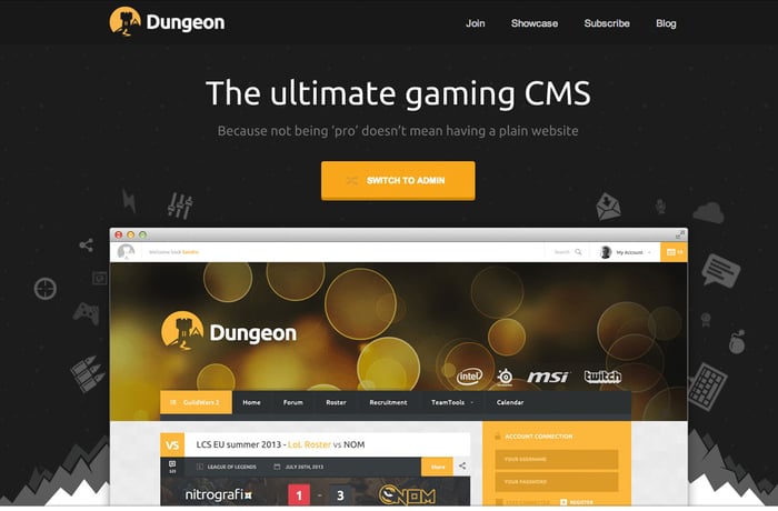 Dungeon website preview