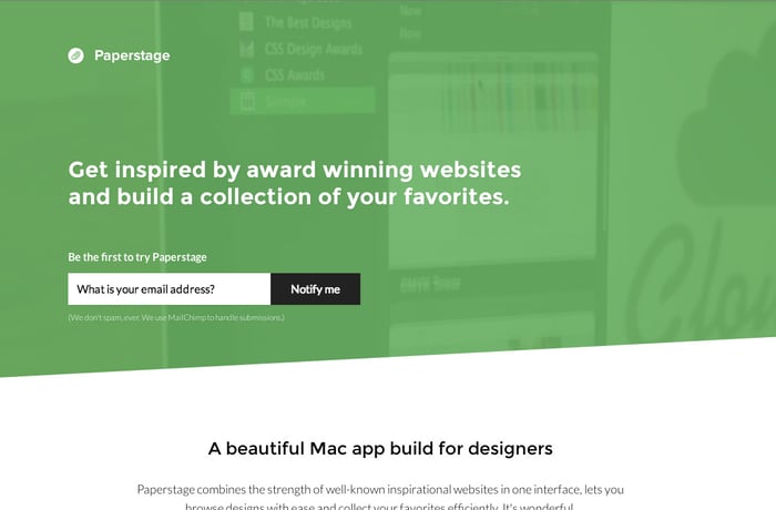 Paperstage website preview